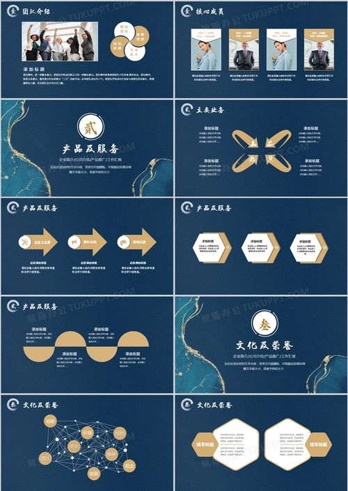 藍色鎏金簡約風PPT模板 賦能專業(yè)演示，盡在熊貓辦公